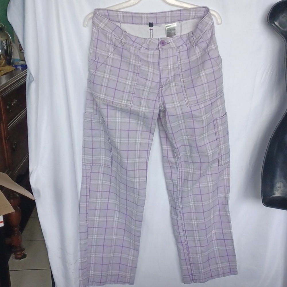 Divided Cargo Pants Women’s Size 8 Purple Green White Baggy Pants